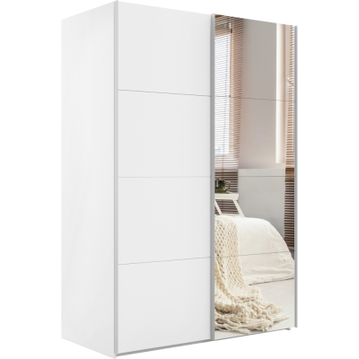 Эста 2-х дверный Медиум (4 ЛДСП / 4 Зеркала) (Белый снег 2200х1600х660 Стандарт Эста)