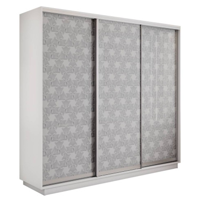 Экспресс 3-х дверный (Калейдоскоп) (Белый снег 1800х2200х440 Экспресс 45 3х Серебро профиль)