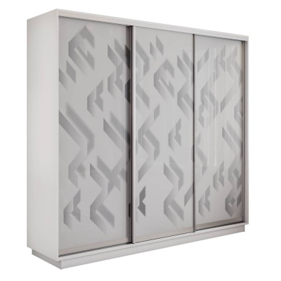 Экспресс 3-х дверный (Ленты) (Белый снег 1800х2200х440 Экспресс 45 3х Серебро профиль)