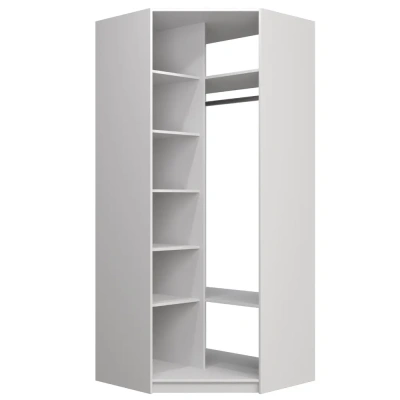 Угловые модули гардеробной Локер (Белый снег 952х2200х952 Модуль гардеробной Локер угловой)