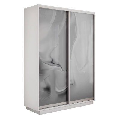 Экспресс 2-х дверный (Шелк) (Белый снег 1200х2200х440 Экспресс 45 2х Серебро профиль)